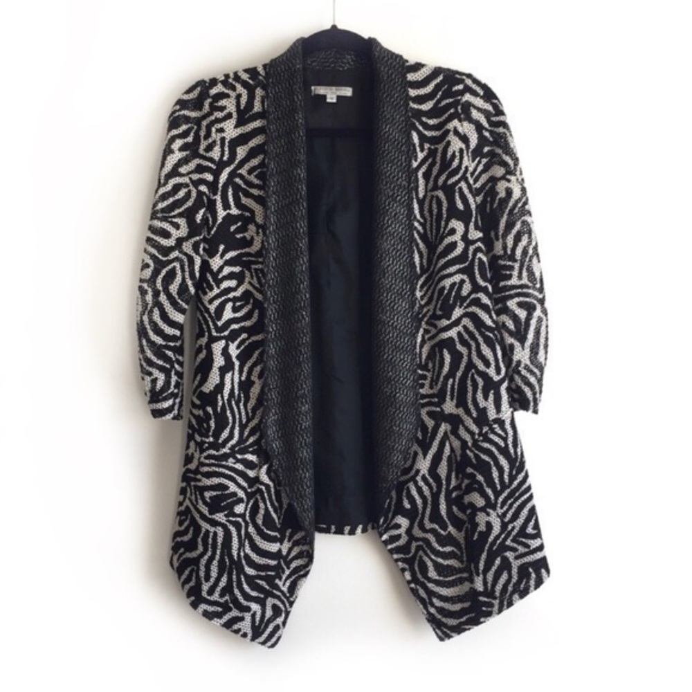 Alberto Makali Zebra Print Open Blazer Jacket Size small